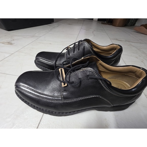 Dockers Men's 13M Black Leather Comfort Motion Lace-Up Dress Shoes - Picture 4 of 8